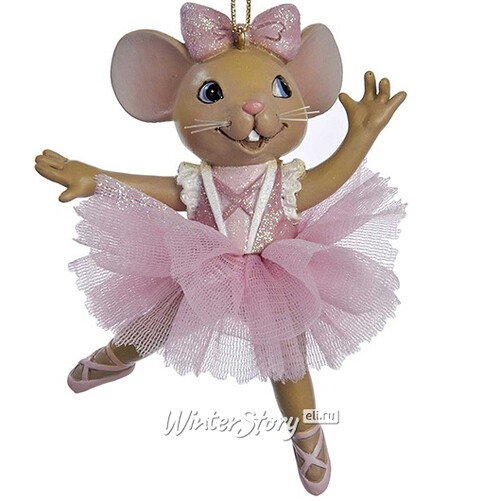 Ёлочная игрушка Мышка Рейнбоу кружится в танце 10 см, подвеска Kurts Adler
