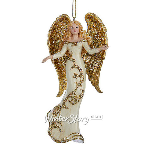 Елочная игрушка Ангел в вечернем платье - блондинка 14 см, подвеска Kurts Adler