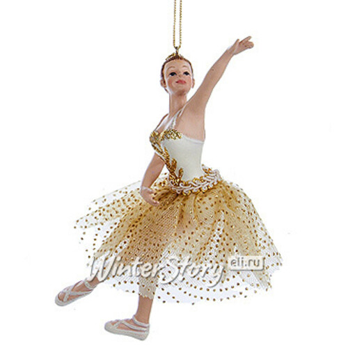 Елочное украшение Балерина Аврора брюнетка 18 см, подвеска Kurts Adler
