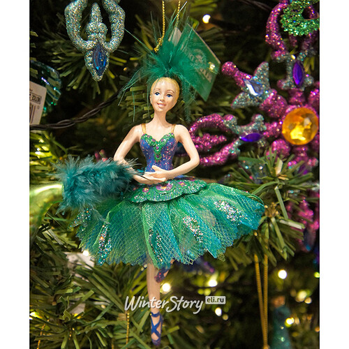 Елочная игрушка Балерина-Павлин утонченная 15 см, подвеска Kurts Adler