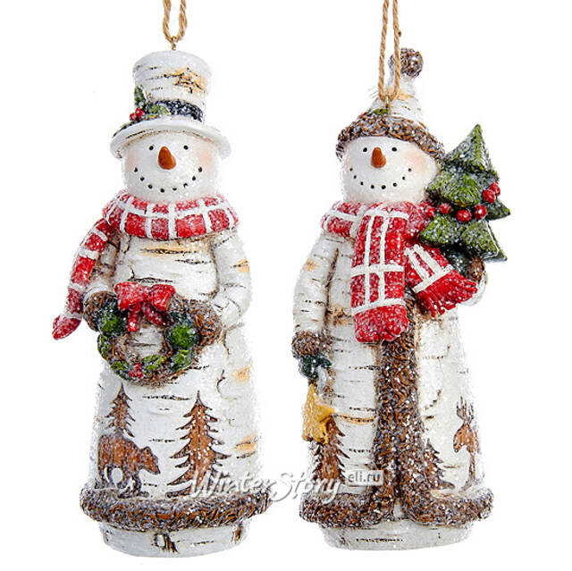 Елочная игрушка Снеговик - Лесовичок с елочкой 13 см, подвеска Kurts Adler