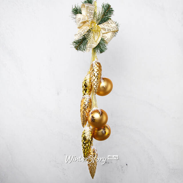 Елочное украшение Гирлянда Метелица 64 см, стекло Фабрика Елочка