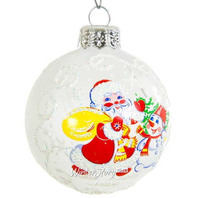 Стеклянный елочный шар Ветерок 6 см Фабрика Елочка
