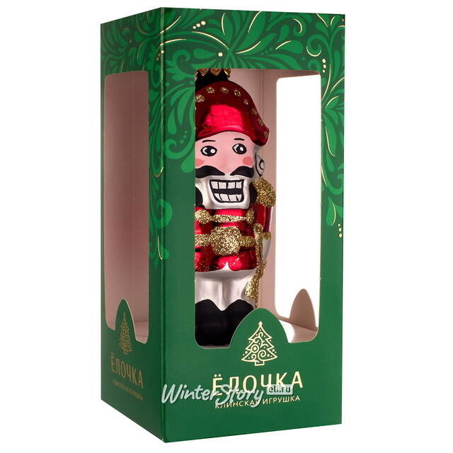 Стеклянная елочная игрушка Щелкунчик 8.5 см, подвеска Фабрика Елочка