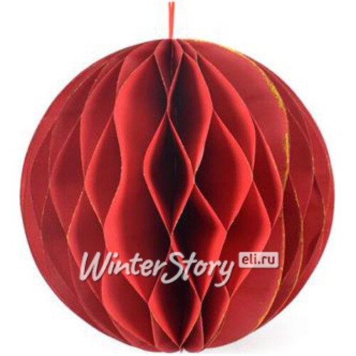Бумажный шар Soft Geometry 30 см красный Due Esse Christmas