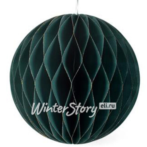 Бумажный шар Soft Geometry 30 см зеленый Due Esse Christmas