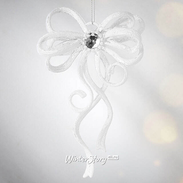 Елочная игрушка Бант Алиони 16*10*6 см белый, подвеска Koopman