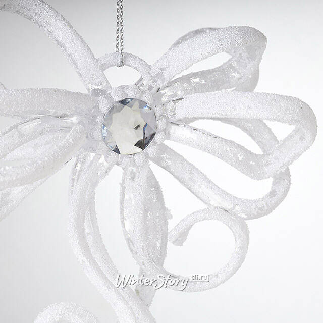 Елочная игрушка Бант Алиони 16*10*6 см белый, подвеска Koopman