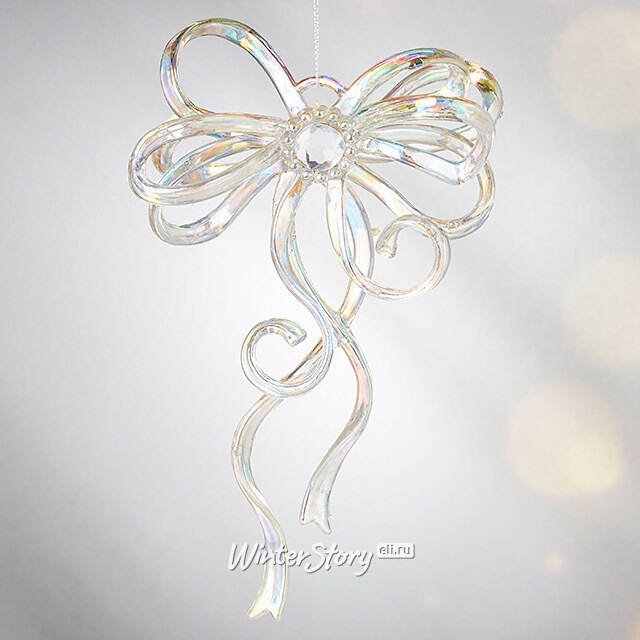 Елочная игрушка Бант Алиони 16*10*6 см перламутровый, подвеска Koopman