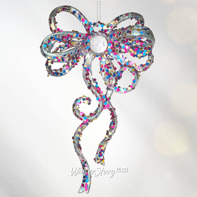 Елочная игрушка Бант Алиони 16*10*6 см голубой, подвеска Koopman