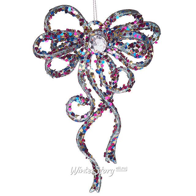 Елочная игрушка Бант Алиони 16*10*6 см голубой, подвеска Koopman