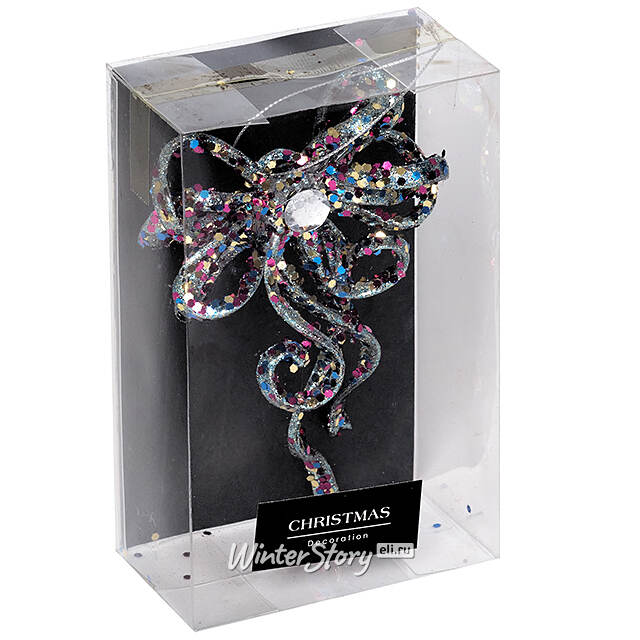 Елочная игрушка Бант Алиони 16*10*6 см голубой, подвеска Koopman