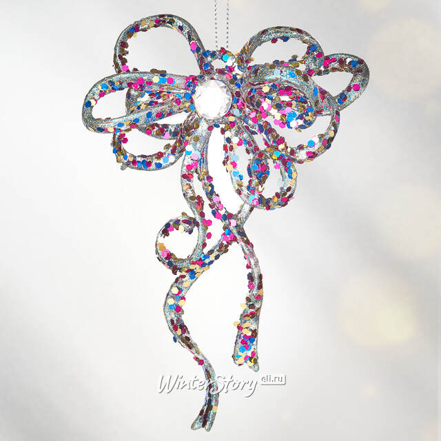 Елочная игрушка Бант Алиони 16*10*6 см голубой, подвеска Koopman