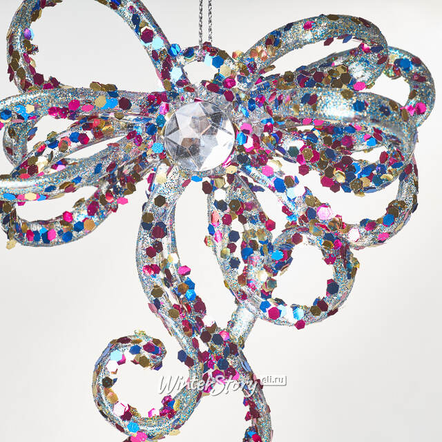 Елочная игрушка Бант Алиони 16*10*6 см голубой, подвеска Koopman