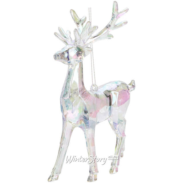 Елочная игрушка Олень Финолли 10 см с перламутровыми рогами, подвеска Koopman
