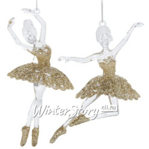 Набор елочных игрушек Балерина Кирстен в золотой пачке 15 см, 2 шт, подвеска Koopman