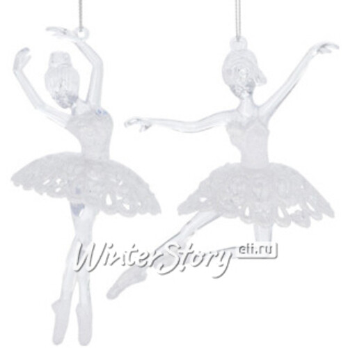 Набор елочных игрушек Балерина Кирстен в белой пачке 15 см, 2 шт, подвеска Koopman