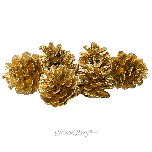 Елочное украшение Шишки натуральные 5 см золотые, 20 шт, подвеска Koopman