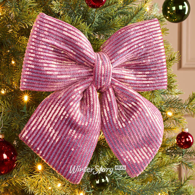 Бант на елку Splendente 30*26 см, розовый Koopman