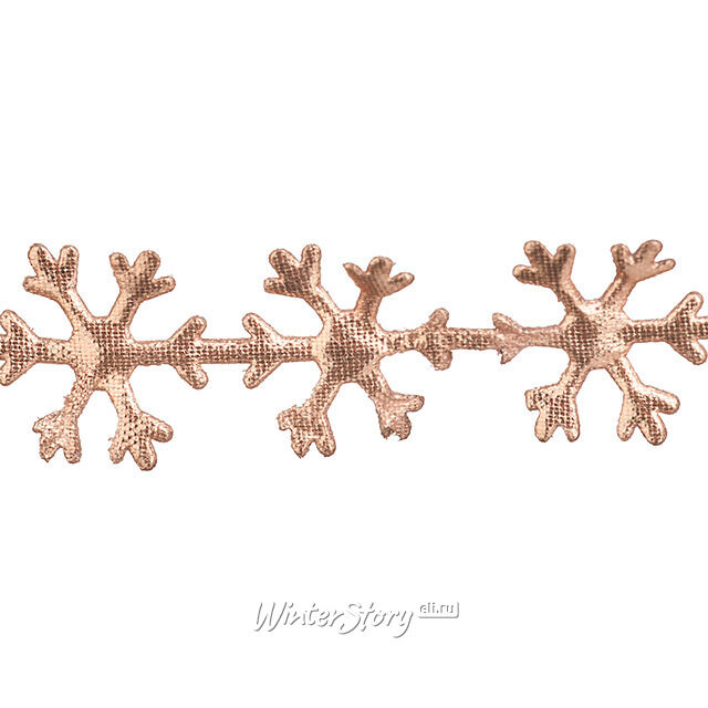 Декоративная фигурная лента Etincelant - Снежинки 7.5 м, бронзовая Koopman