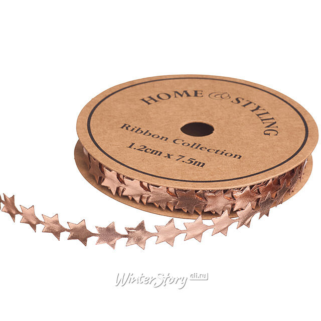 Декоративная фигурная лента Etincelant - Звезды 7.5 м, бронзовая Koopman
