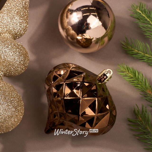 Набор пластиковых шаров с верхушкой Сен-Дени - Шоколадный Твист, 18 шт Koopman