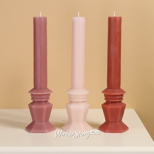 Декоративная свеча Caserta Royale: Velvet Pink 25 см Kaemingk