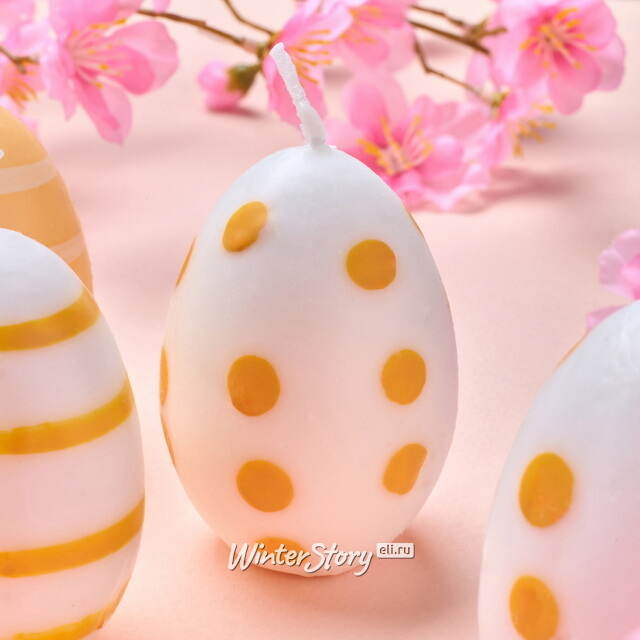 Пасхальные свечи Яйца: Bright Easter 6 см желтые, 6 шт Koopman