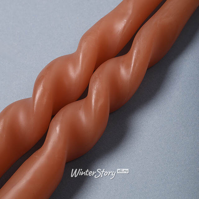 Свечи витые De Mala 23 см, 2 шт, роза капучино Koopman