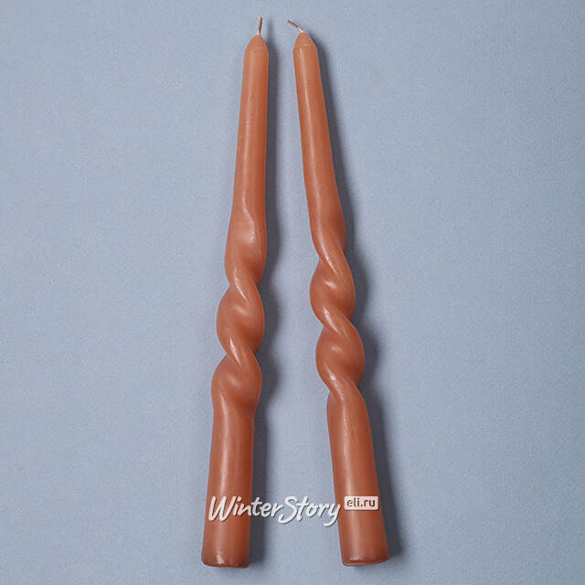 Свечи витые De Mala 23 см, 2 шт, роза капучино Koopman