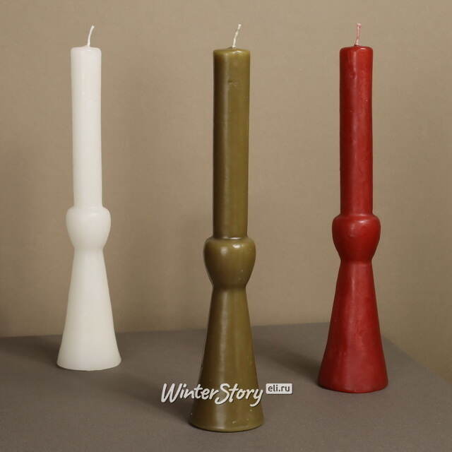 Декоративная свеча Manuel 25 см оливковая Koopman