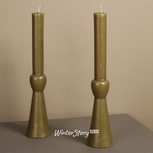Декоративная свеча Manuel 25 см оливковая Koopman