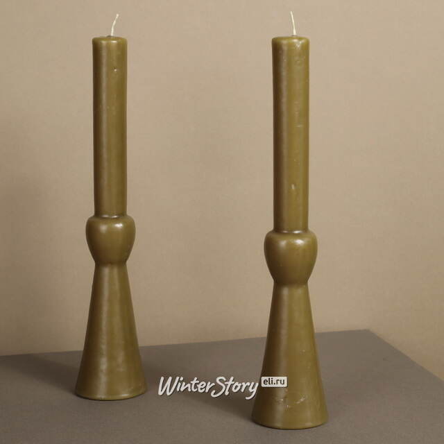 Декоративная свеча Manuel 25 см оливковая Koopman