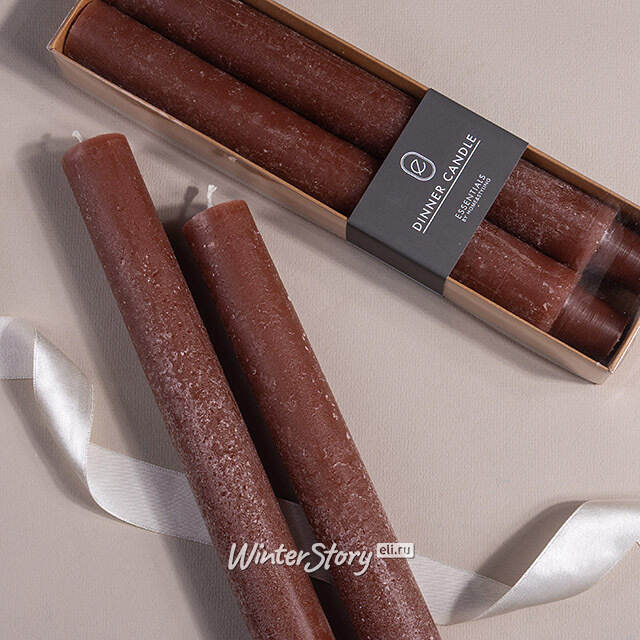 Столовые свечи Jennifer 25 см, 2 шт, шоколадные Koopman
