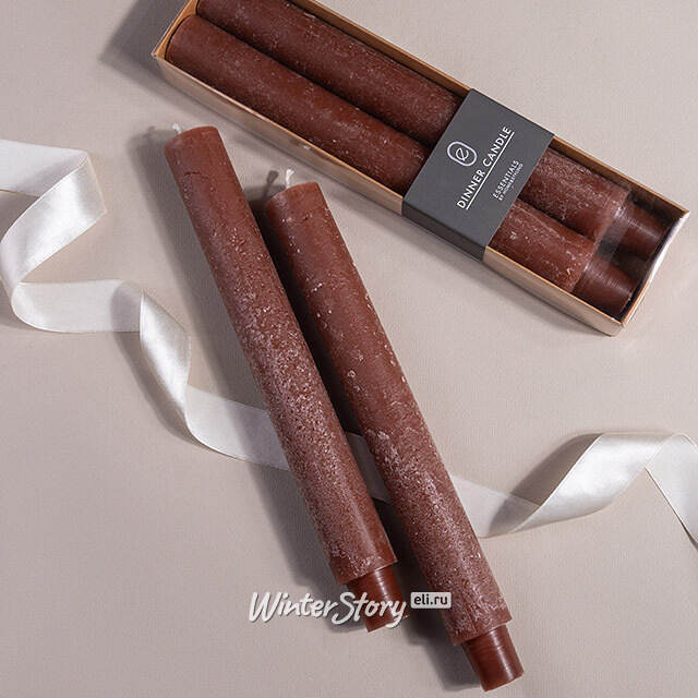 Столовые свечи Jennifer 25 см, 2 шт, шоколадные Koopman