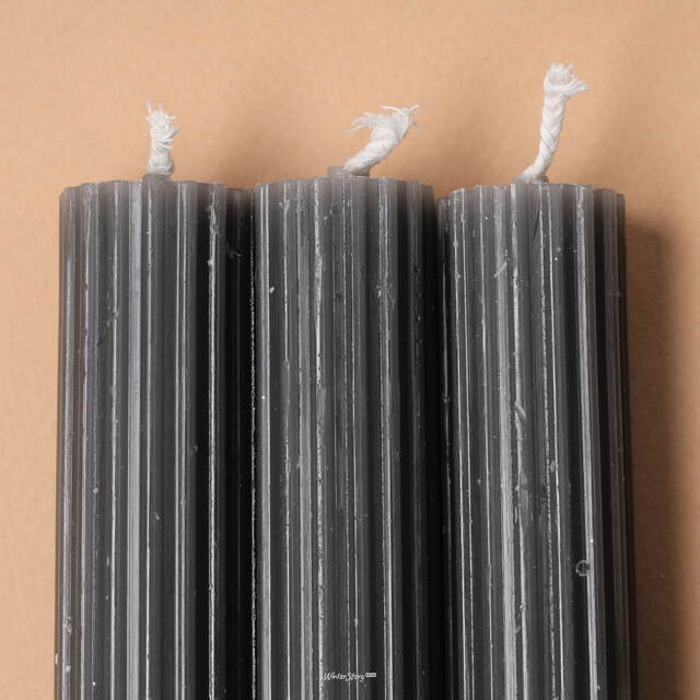 Высокие свечи Жоффруа 25 см, 3 шт, темно-серые Koopman