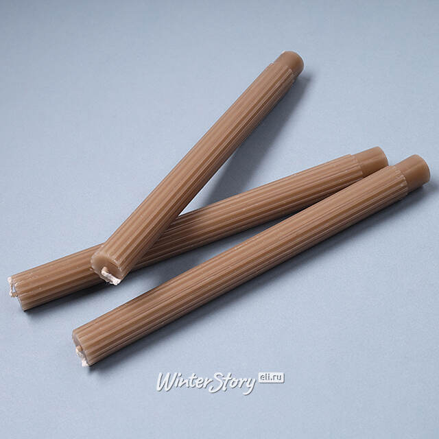 Высокие свечи Жоффруа 25 см, 3 шт, шоколадные Koopman (Купман)