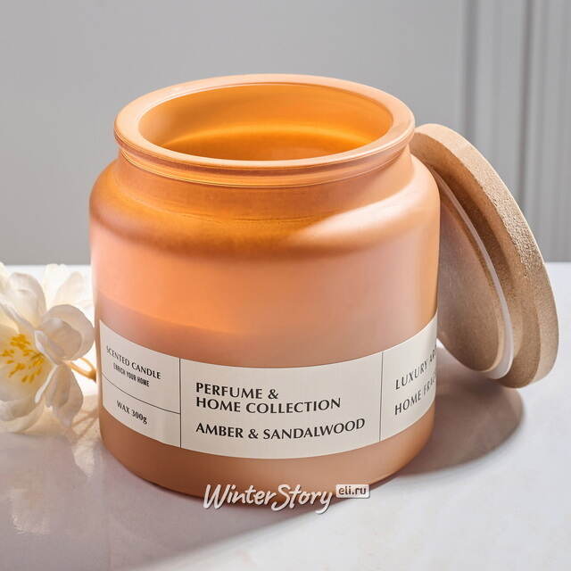 Ароматическая свеча в стакане Shelby: Амбра и Сандаловое дерево 10 см Koopman