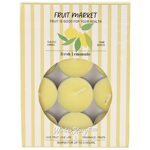 Набор ароматических чайных свечей Rotes - Лимон 4 см, 12 шт Koopman