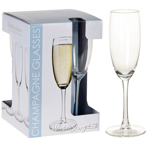 Набор бокалов для шампанского Moscato 4 шт, 180 мл, стекло Koopman