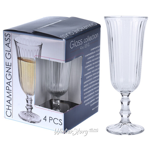 Набор бокалов для шампанского Шарлотта, 4 шт, 120 мл Koopman