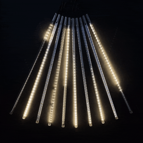 Светодиодная гирлянда Тающие Сосульки 10*0.5 м, 600 теплых белых LED ламп, черный ПВХ, 10 м, IP44 BEAUTY LED