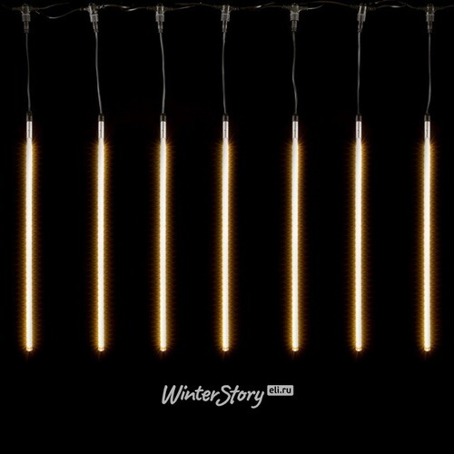 Светодиодная гирлянда Тающие Сосульки 10*0.5 м, 720 теплых белых LED ламп, черный ПВХ, 10 м, IP44 BEAUTY LED