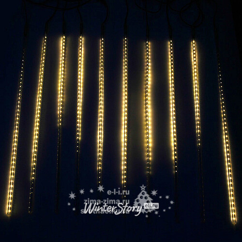 Светодиодная гирлянда Тающие Сосульки 5*1 м, 480 теплых белых LED ламп, черный ПВХ, 5 м, IP44 BEAUTY LED