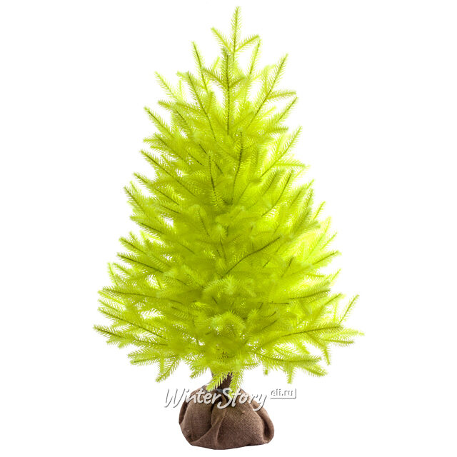 Настольная елка в мешочке Сапфир 80 см лаймовая, ЛИТАЯ 100% Царь Елка