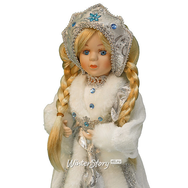 Снегурочка бело-серебряная, 50 см Holiday Classics