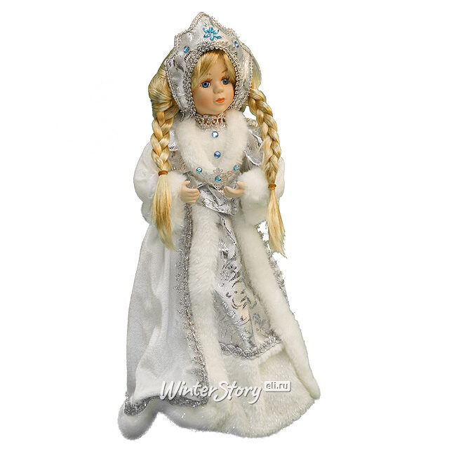 Снегурочка бело-серебряная, 50 см Holiday Classics