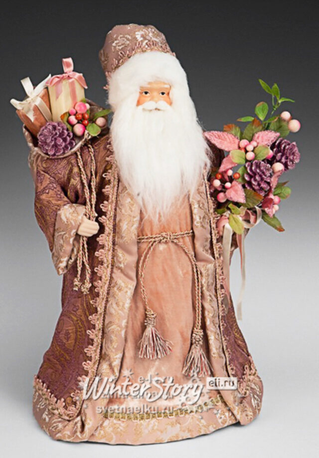 Дед Мороз в розовой шубе, 45 см Holiday Classics