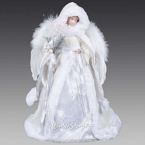 Ангел в белоснежной шубе с посохом 40 см Holiday Classics