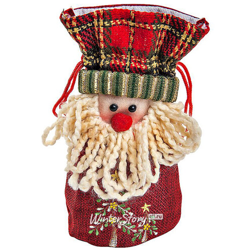 Мешочек для подарков Шотландское Рождество - Дед Мороз 20 см Mister Christmas